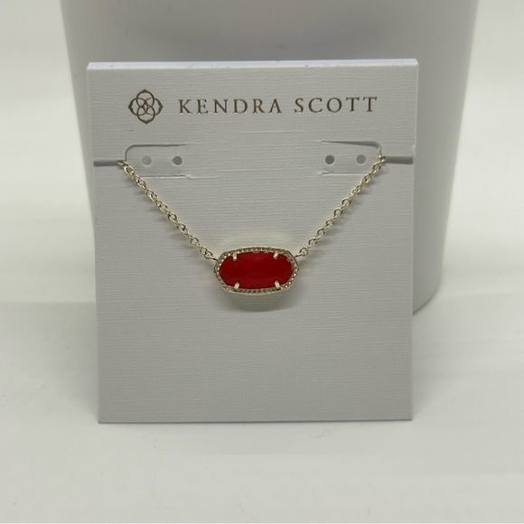 NWT Elisa Gold Pendant Necklace in Red Illusion - Picture 6 of 7
